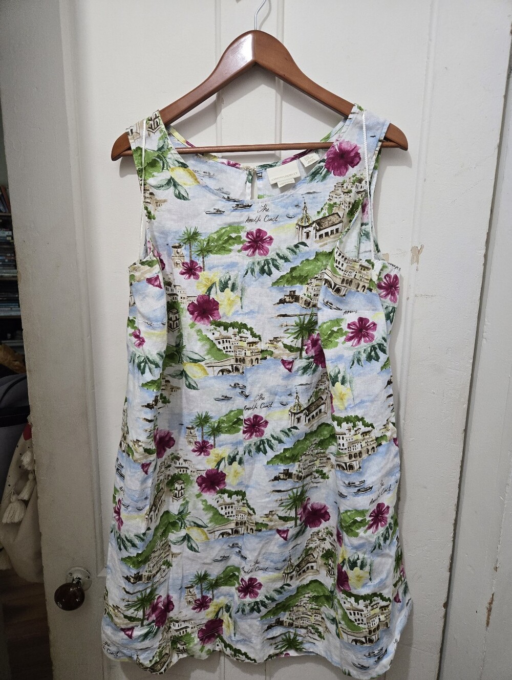 Cynthia Rowley White Sleeveless Mini Dress with Pink & Green Floral Print 2-3x